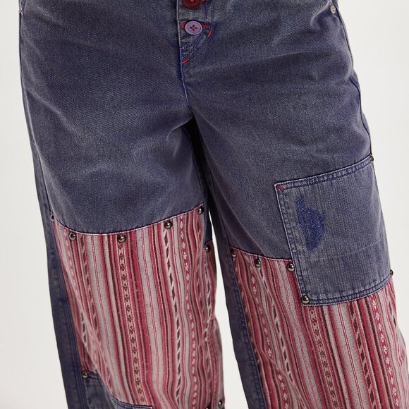 Free People La Vie Patched Pants NWOT Size 4 (Small) - Picture 5 of 12
